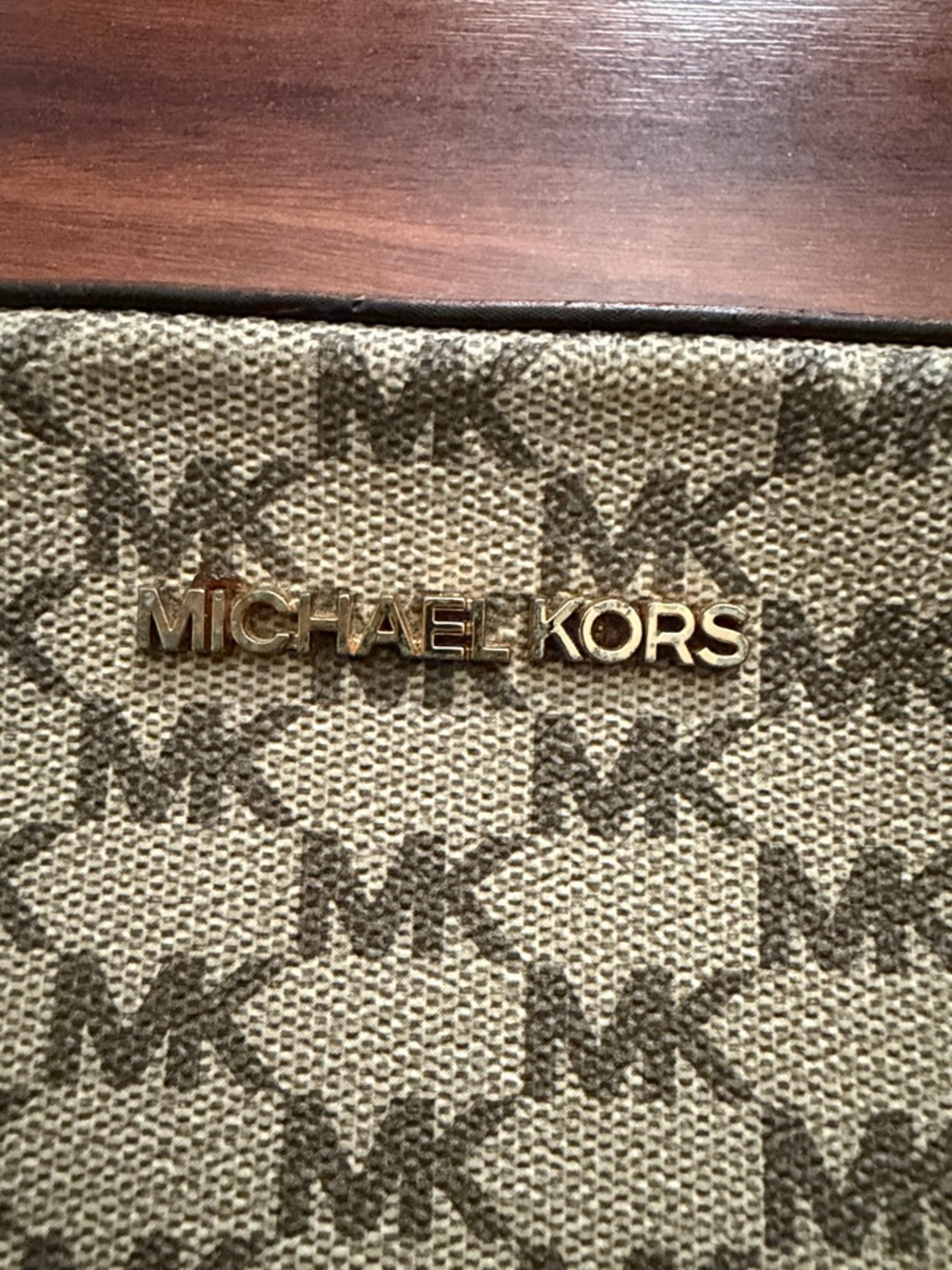 Michael Kors Beige Brown Signature MK Crossbody Bag - Picture 4 of 17